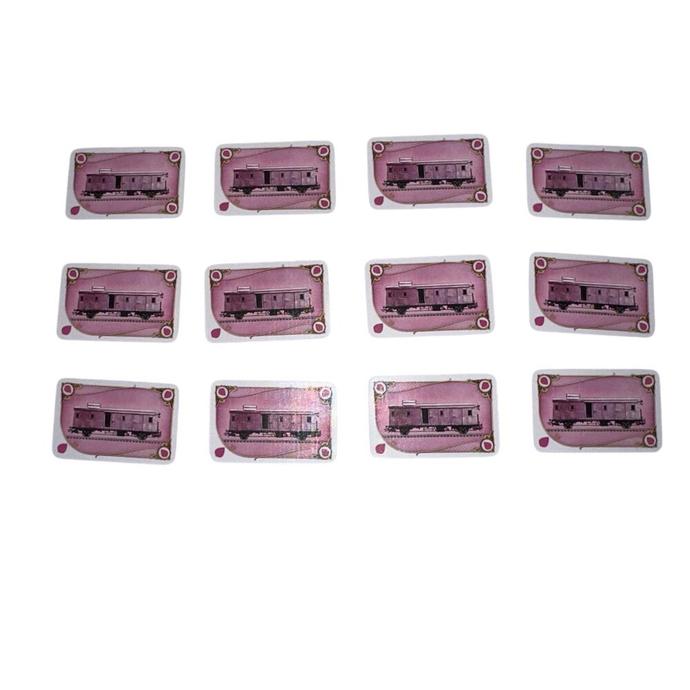 Days of Wonder Ticket to Ride Set of 12 Purple Box Car Train Cards Replacement